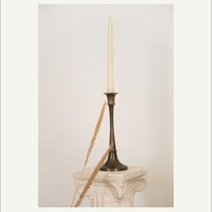 One Brass Antique Style Candle Holder